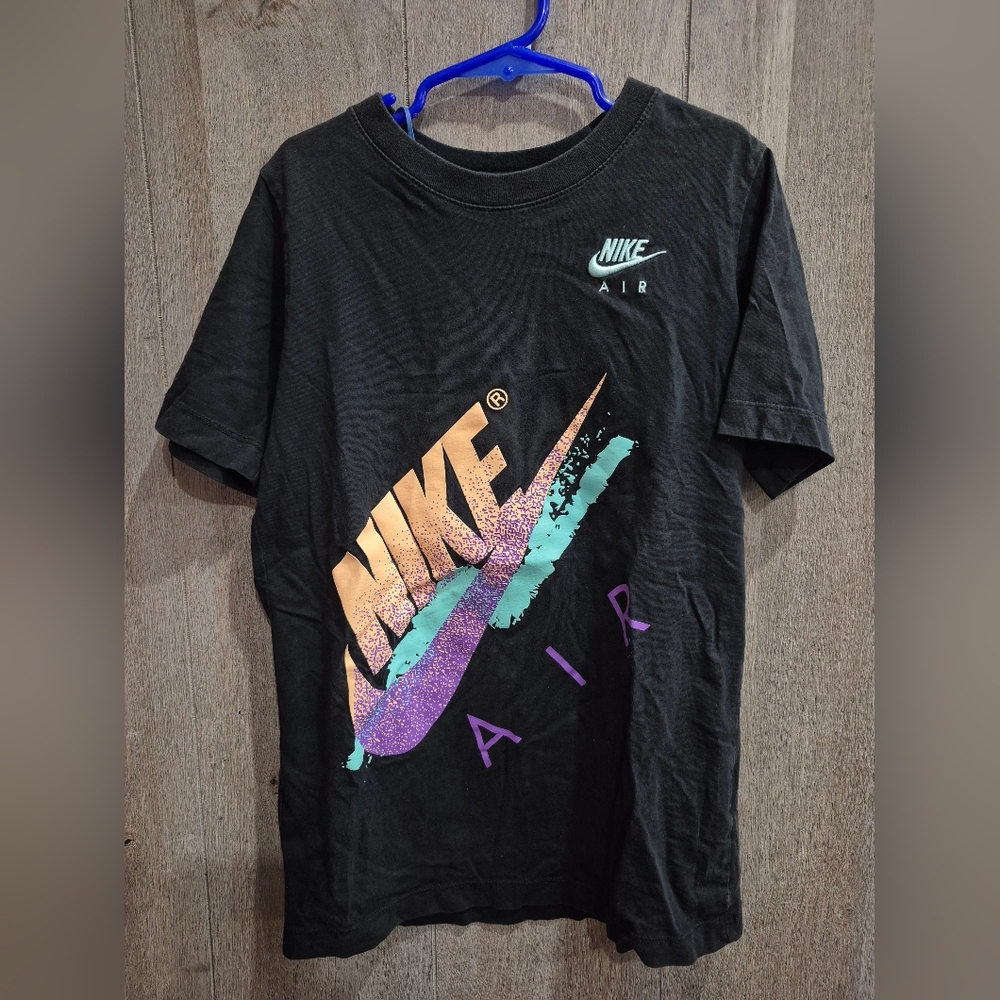 Nike Air T-shirt Black Neon Orange, Green, Purple (Boys Youth Medium)